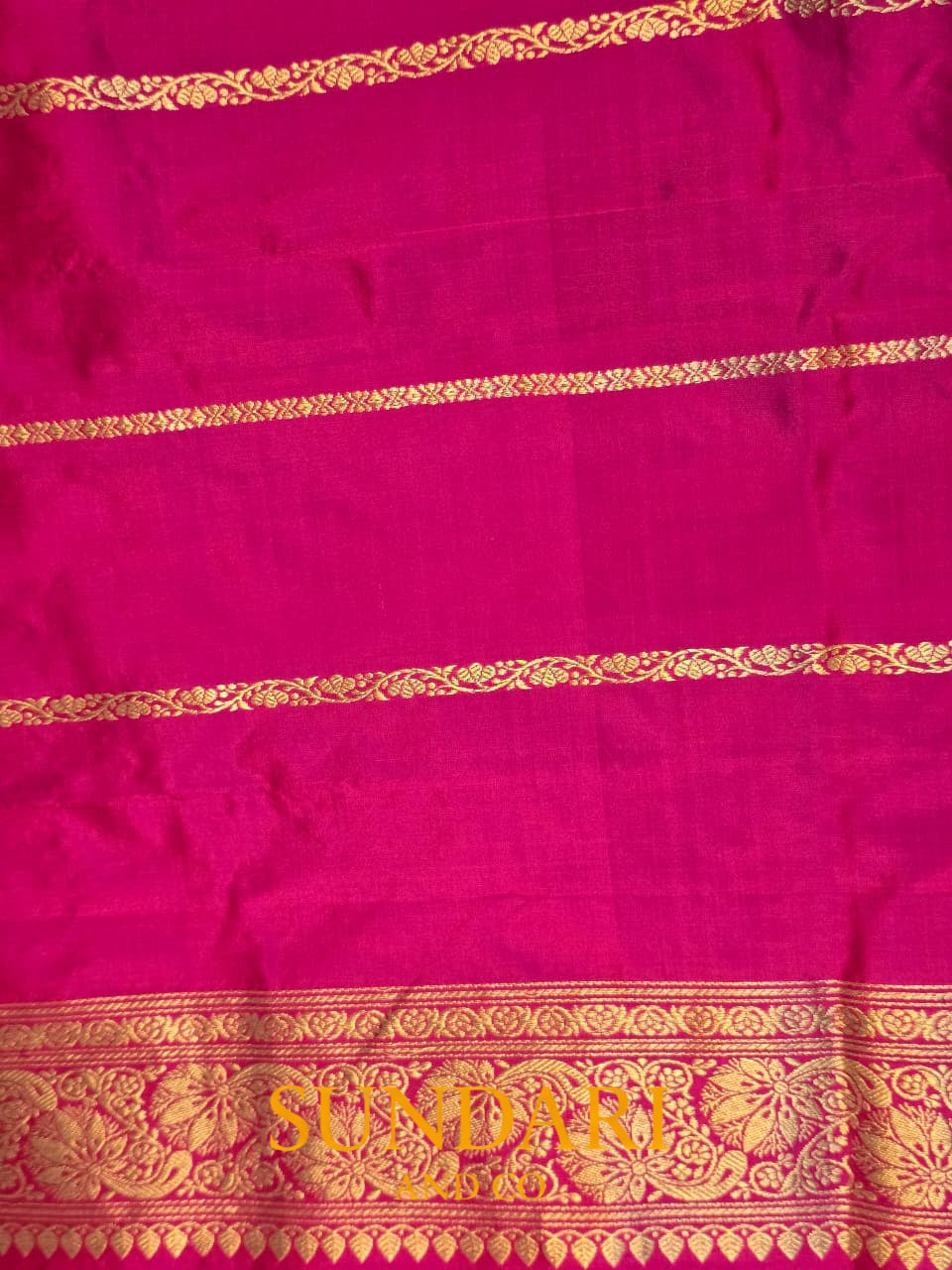 Royal Magenta Pink | Kadua Butta | Pure Katan Silk Saree