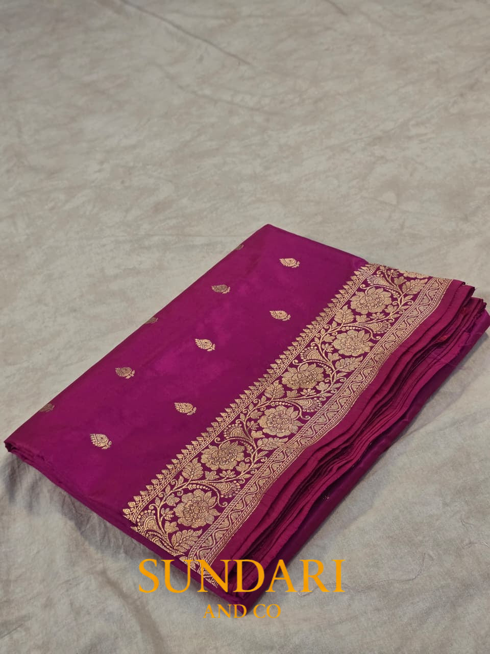 Royal Magenta Pink | Kadua Butta | Pure Katan Silk Saree