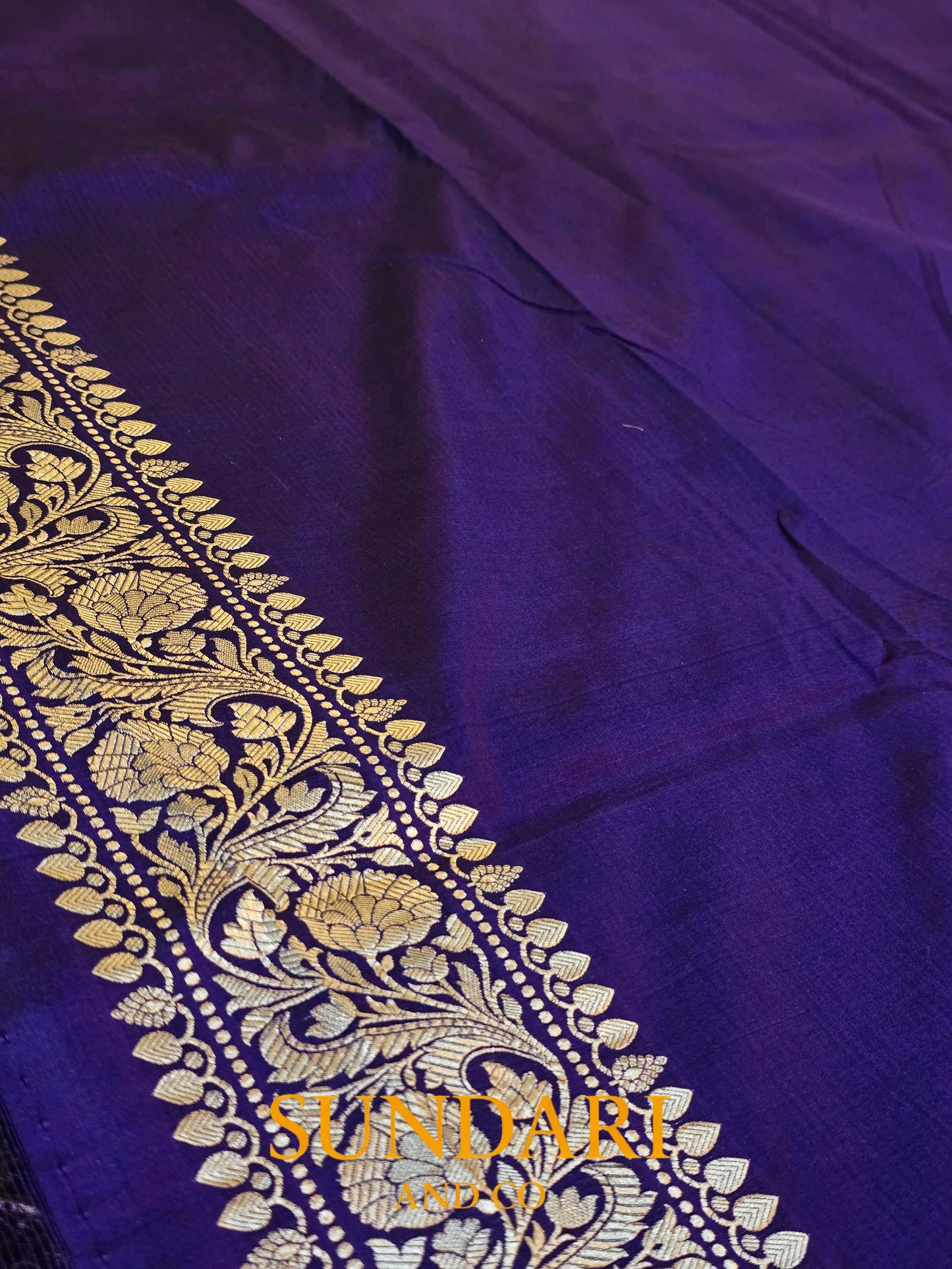 Royal Purple | Floral Geometric Jaal | Pure Katan Silk Saree