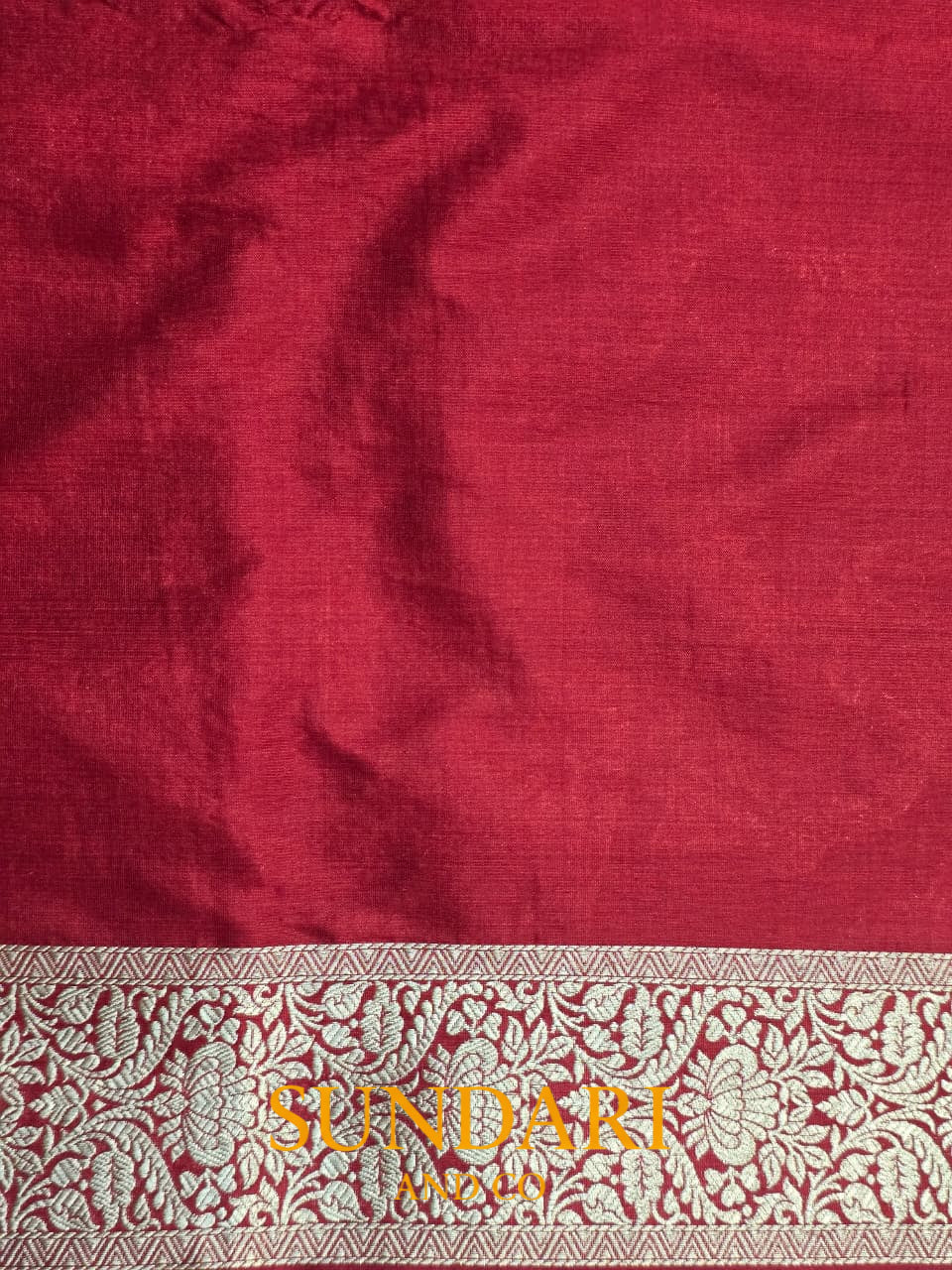 Scarlet Red | Allover Floral Jaal | Pure Katan Silk Saree
