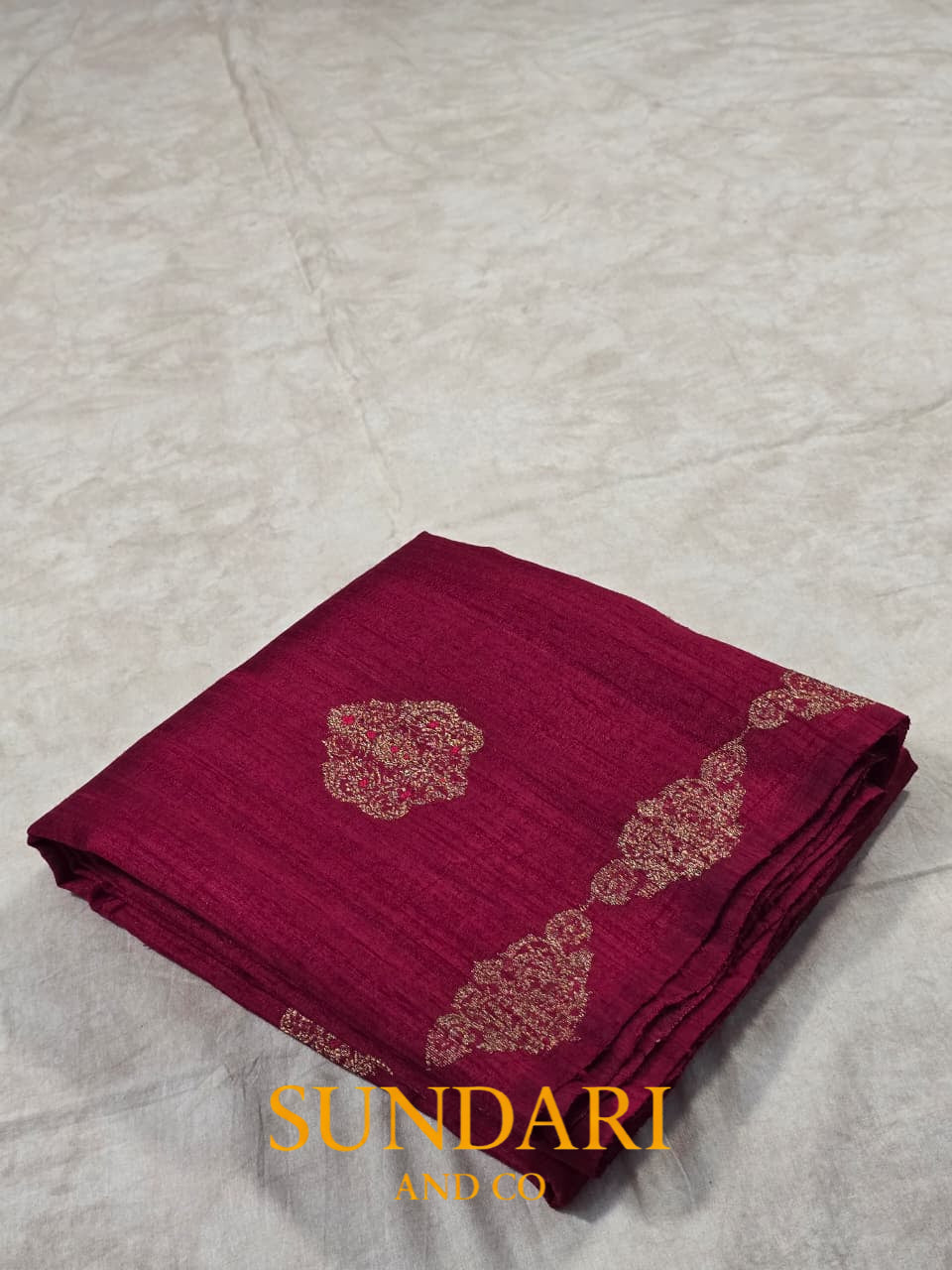 Scarlet Red | Antique Zari Meenakari Buttas in Kadua Weave | Pure Raw Silk Saree