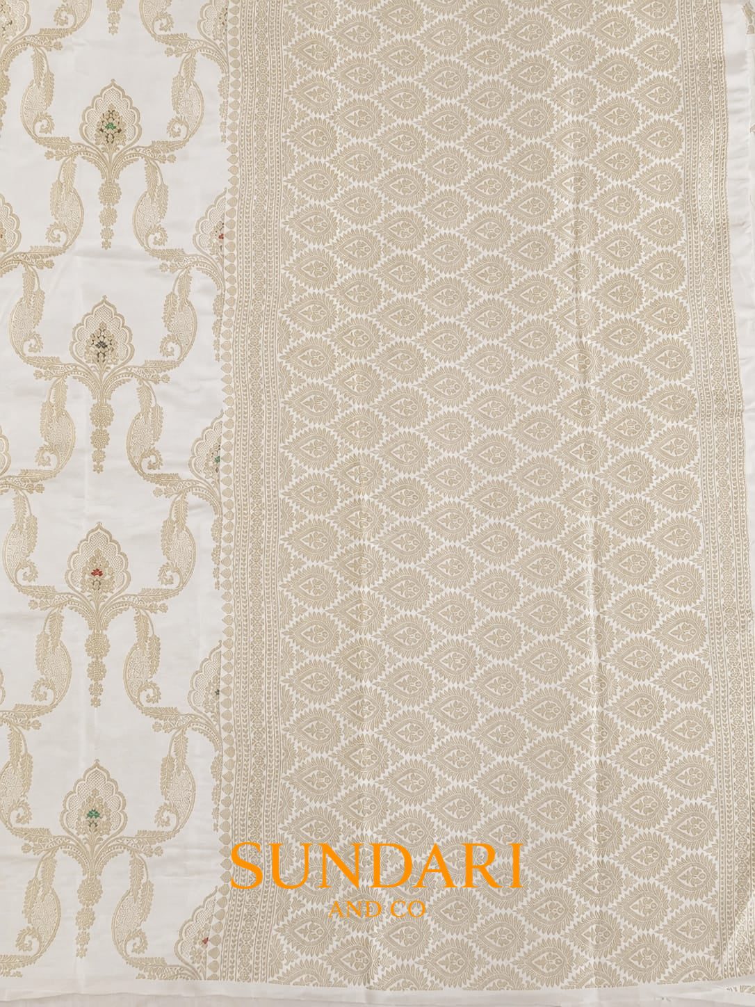 Pantone White | Meenakari Jaal | Pure Soft Silk Saree
