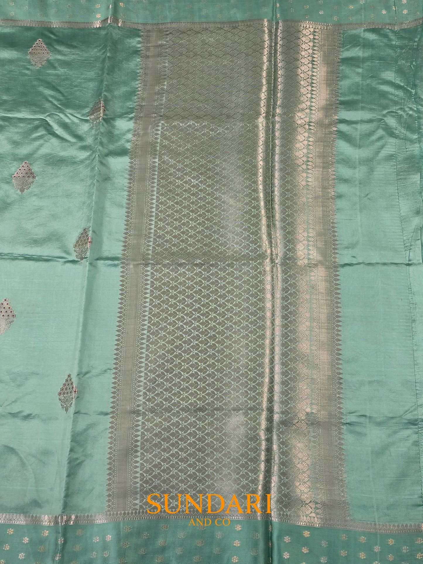 Sea Blue | Meenakari Butta | Pure Soft Silk Saree
