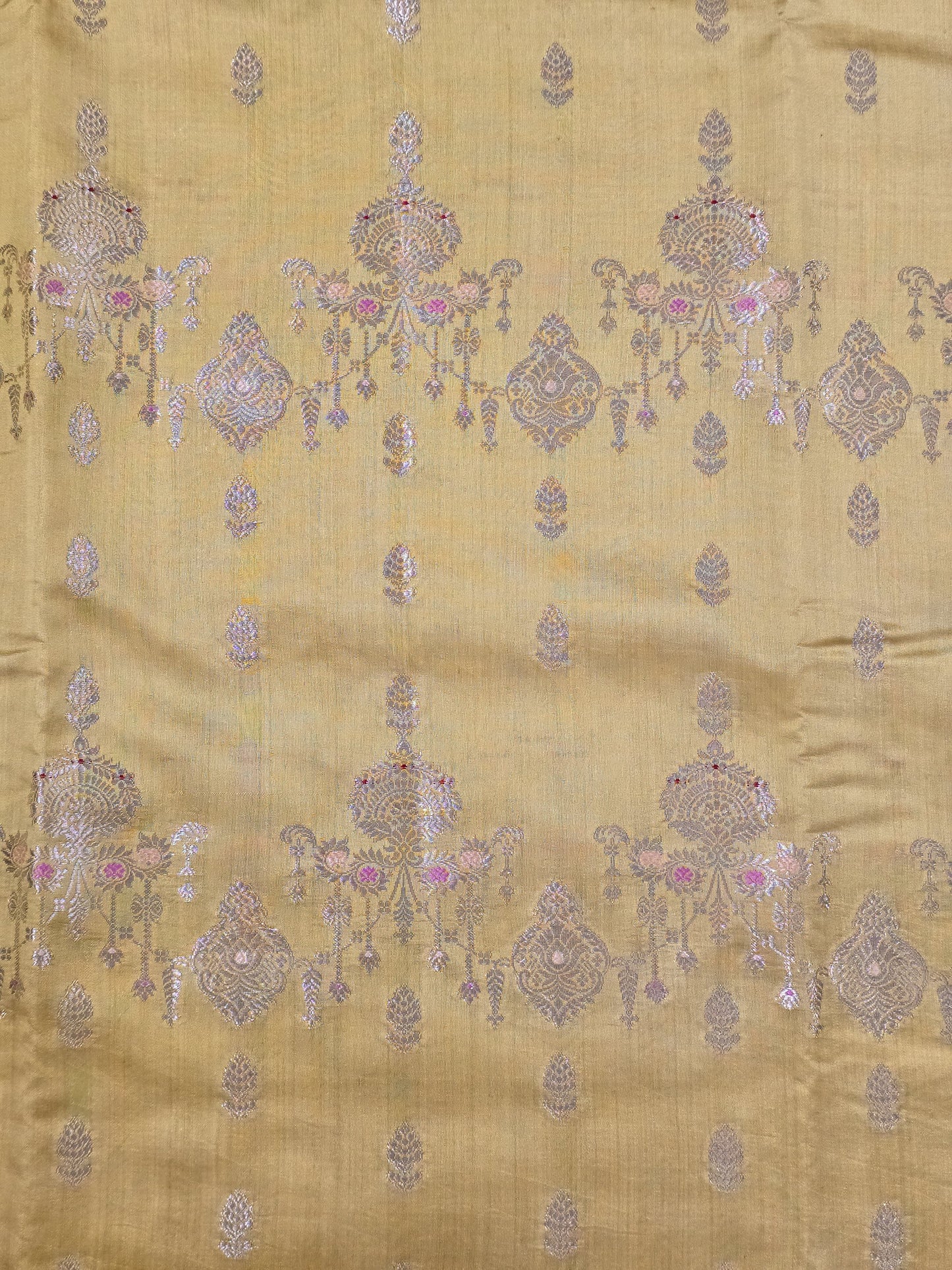 Glazed Corn | Meenakari Jaal | Pure Dupion Silk Saree