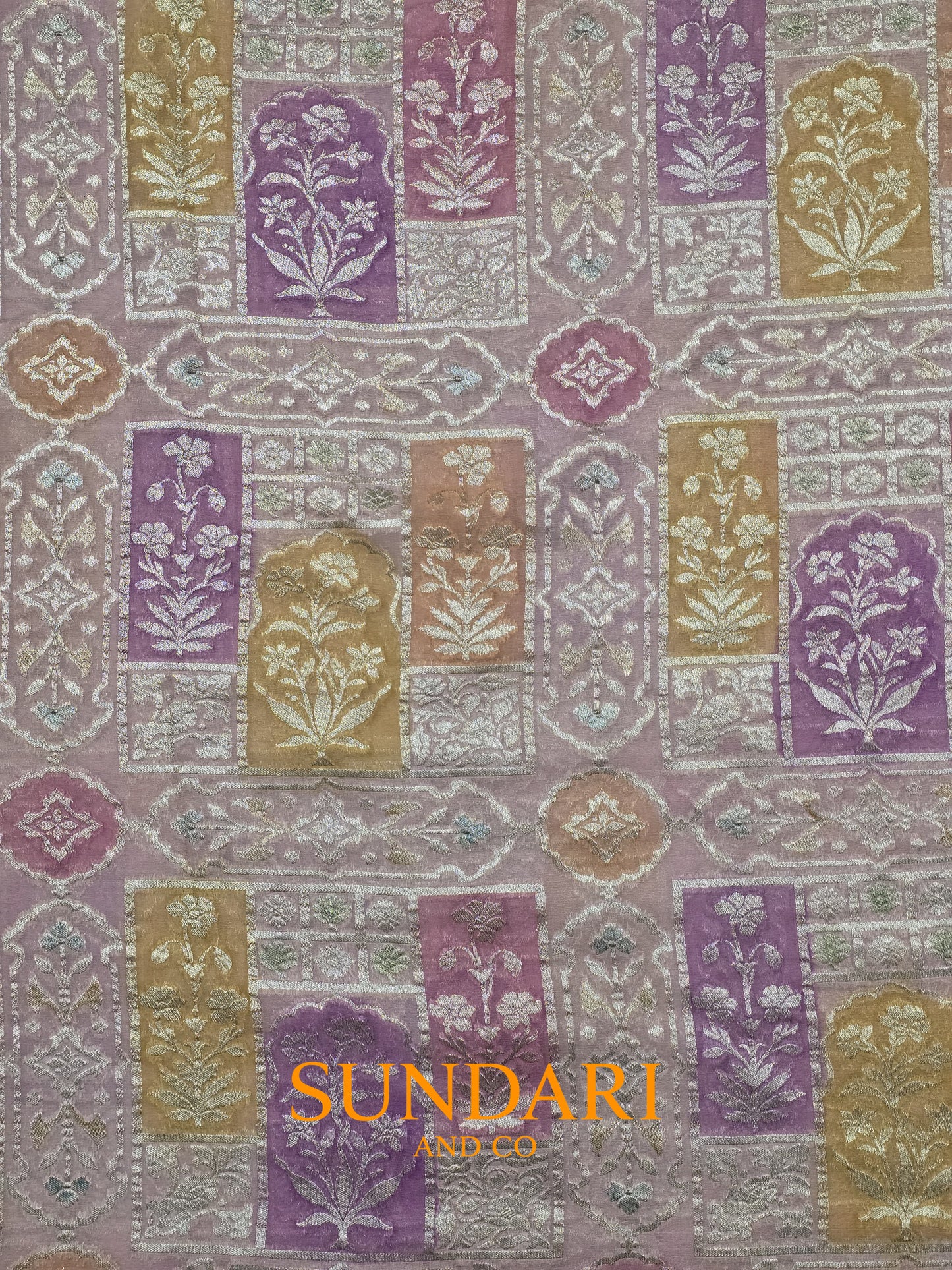 Soft Lavender | Botanical Motifs | Pure Khaddi Georgette Saree