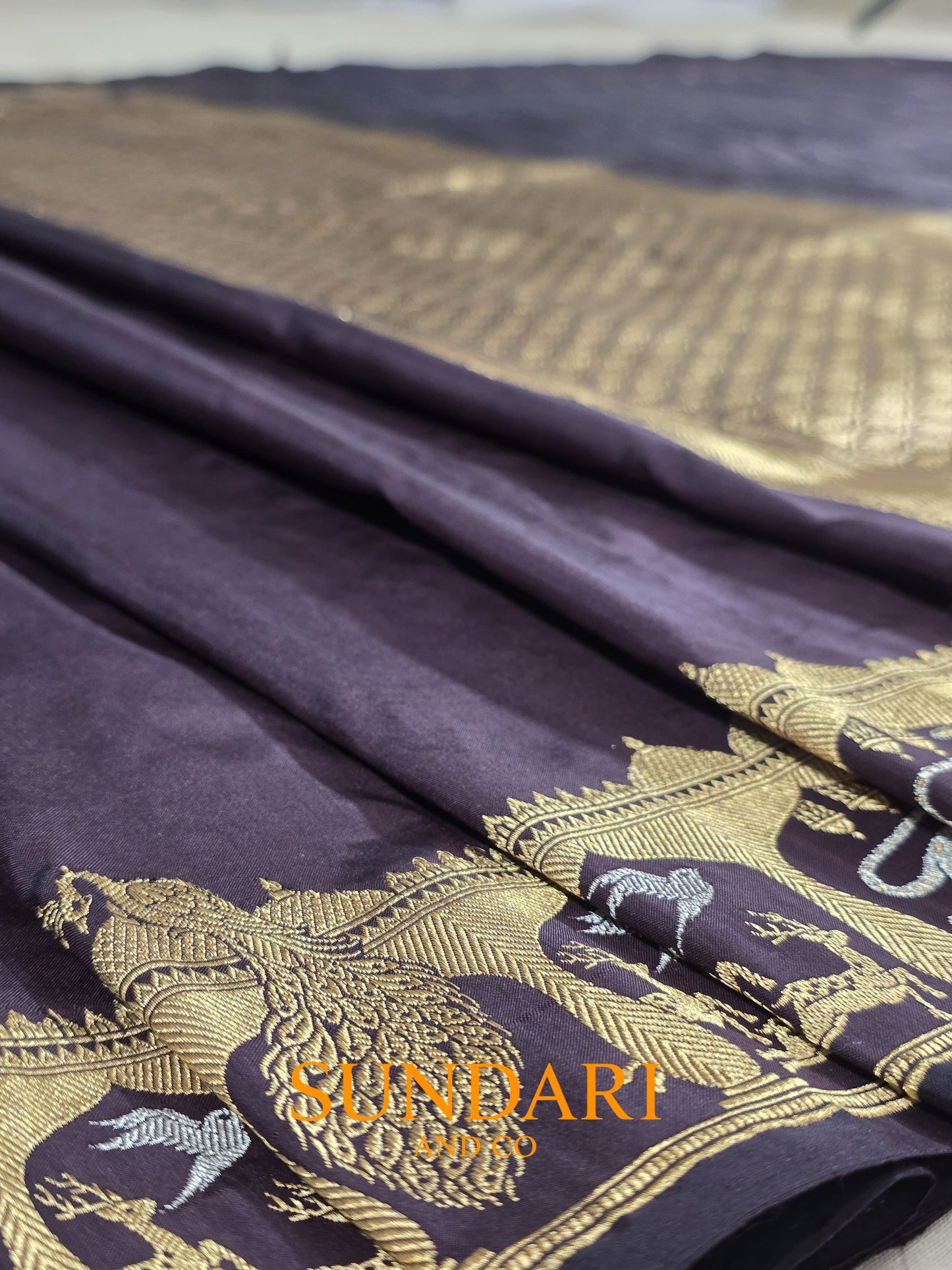 Hickory Brown | Sona-Roopa Kadua | Pure Katan Silk Saree