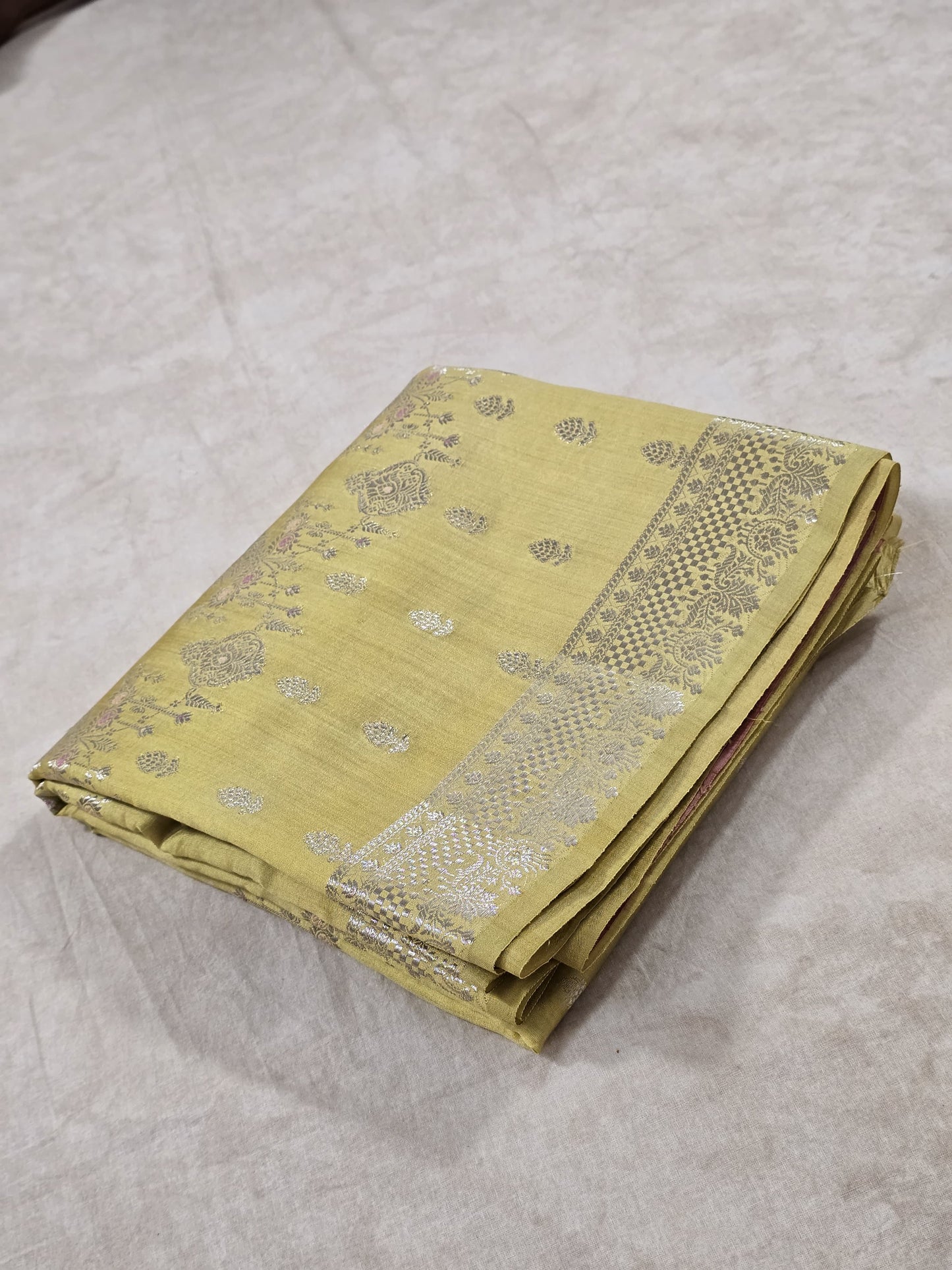 Glazed Corn | Meenakari Jaal | Pure Dupion Silk Saree